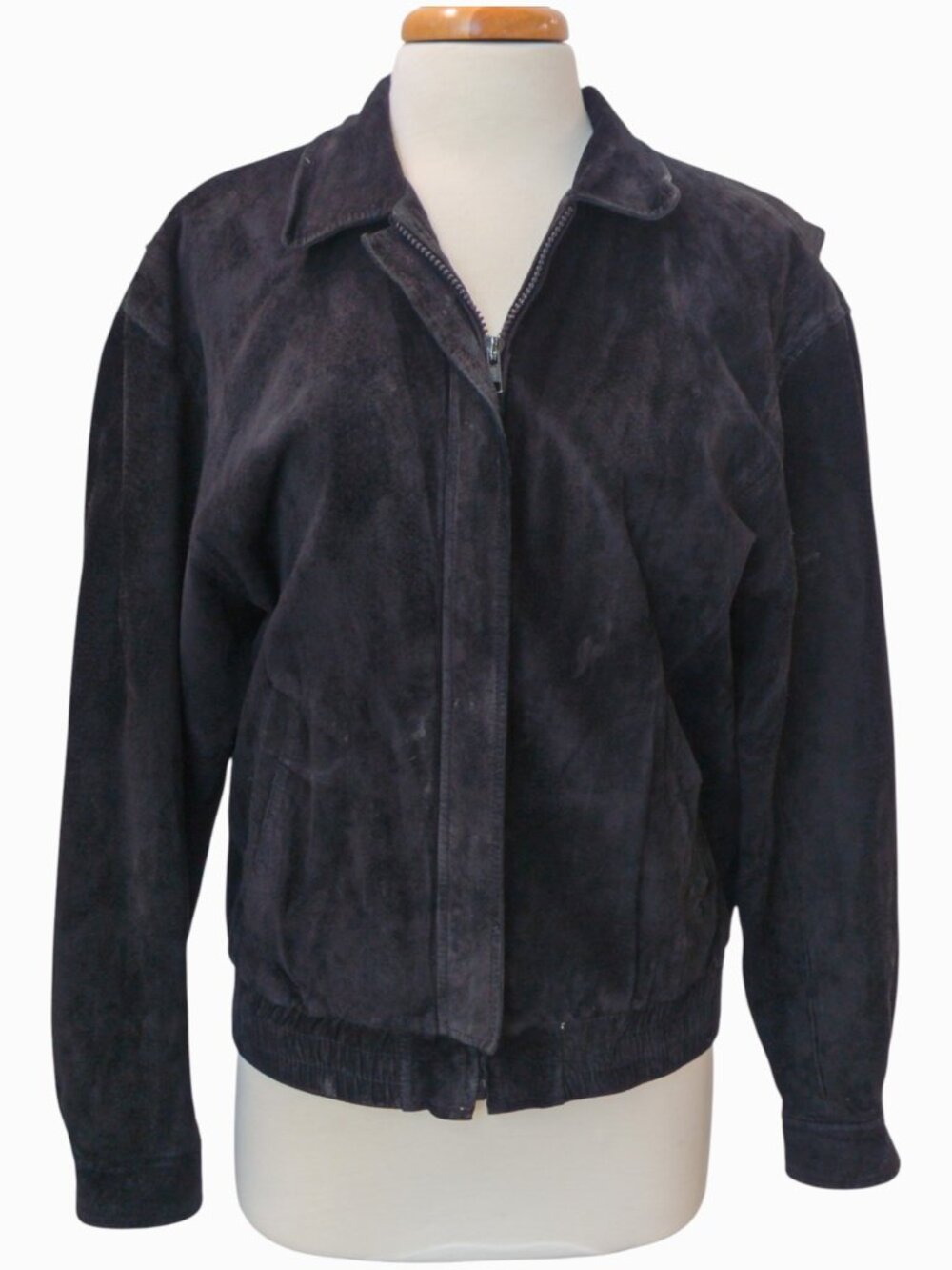 Britches Great Outdoors Black Pig Suede Bomber Jacket Sz M, Made in Korea